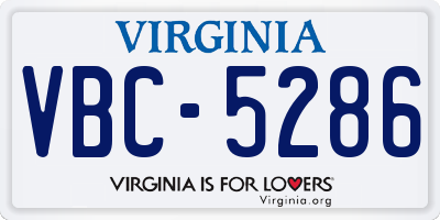 VA license plate VBC5286