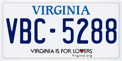 VA license plate VBC5288
