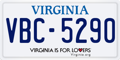 VA license plate VBC5290