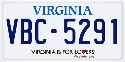 VA license plate VBC5291