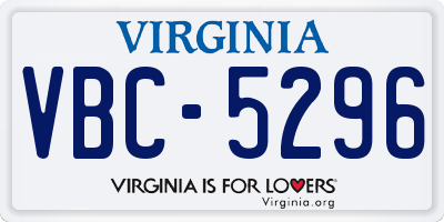 VA license plate VBC5296