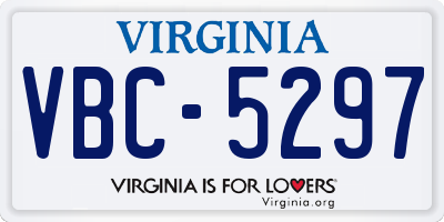 VA license plate VBC5297