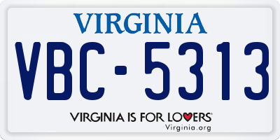 VA license plate VBC5313