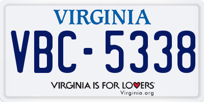 VA license plate VBC5338