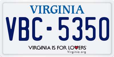 VA license plate VBC5350