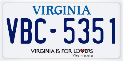 VA license plate VBC5351