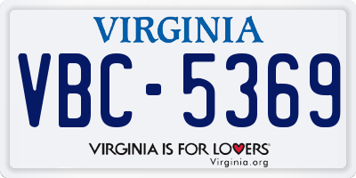 VA license plate VBC5369