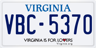 VA license plate VBC5370