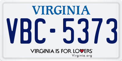 VA license plate VBC5373