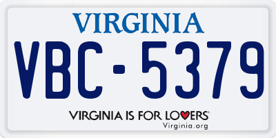 VA license plate VBC5379