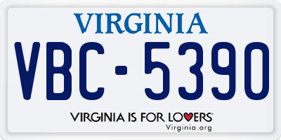 VA license plate VBC5390