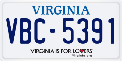 VA license plate VBC5391
