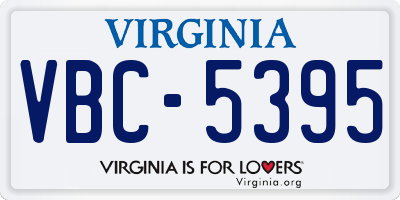 VA license plate VBC5395