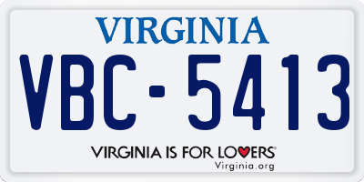 VA license plate VBC5413