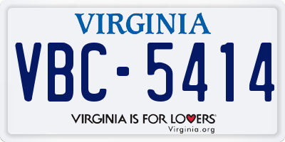 VA license plate VBC5414