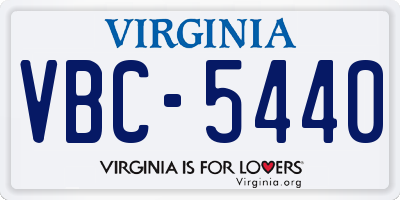 VA license plate VBC5440