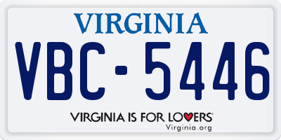 VA license plate VBC5446