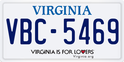VA license plate VBC5469