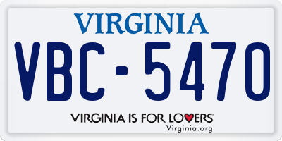 VA license plate VBC5470