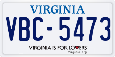 VA license plate VBC5473