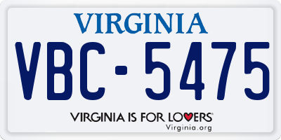 VA license plate VBC5475