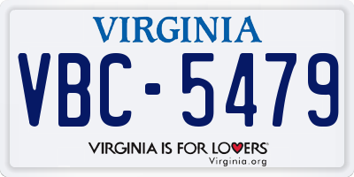 VA license plate VBC5479