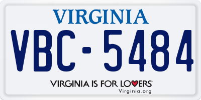 VA license plate VBC5484