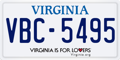 VA license plate VBC5495