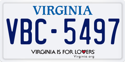 VA license plate VBC5497