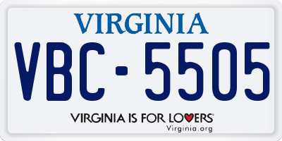 VA license plate VBC5505