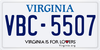 VA license plate VBC5507