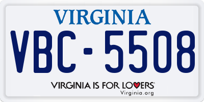 VA license plate VBC5508