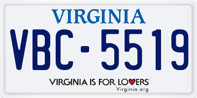 VA license plate VBC5519