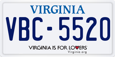 VA license plate VBC5520