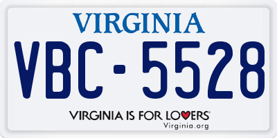 VA license plate VBC5528
