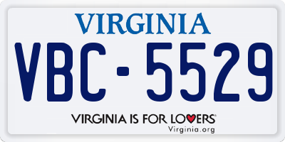 VA license plate VBC5529
