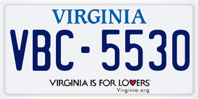 VA license plate VBC5530