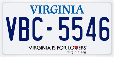VA license plate VBC5546