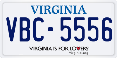 VA license plate VBC5556