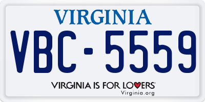 VA license plate VBC5559