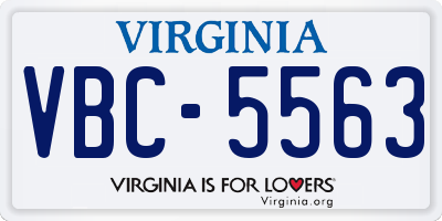 VA license plate VBC5563