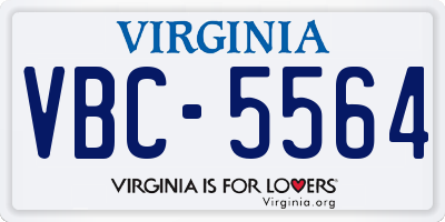 VA license plate VBC5564