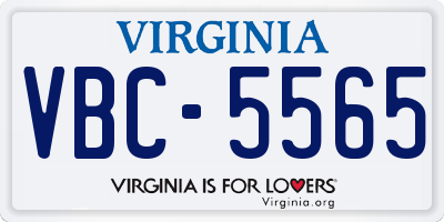 VA license plate VBC5565