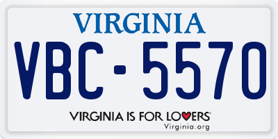 VA license plate VBC5570