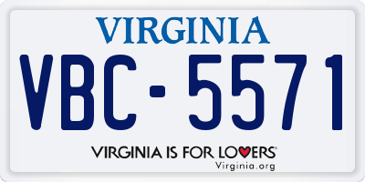 VA license plate VBC5571