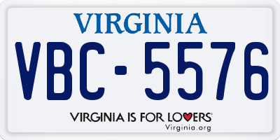 VA license plate VBC5576