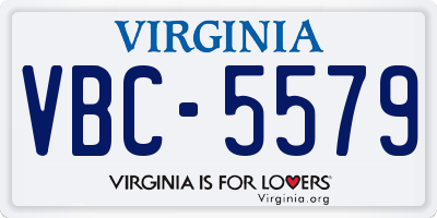 VA license plate VBC5579
