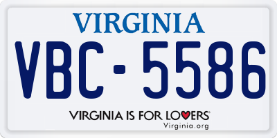 VA license plate VBC5586