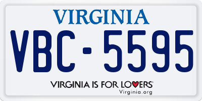 VA license plate VBC5595