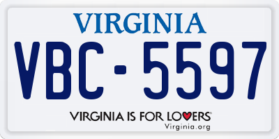 VA license plate VBC5597